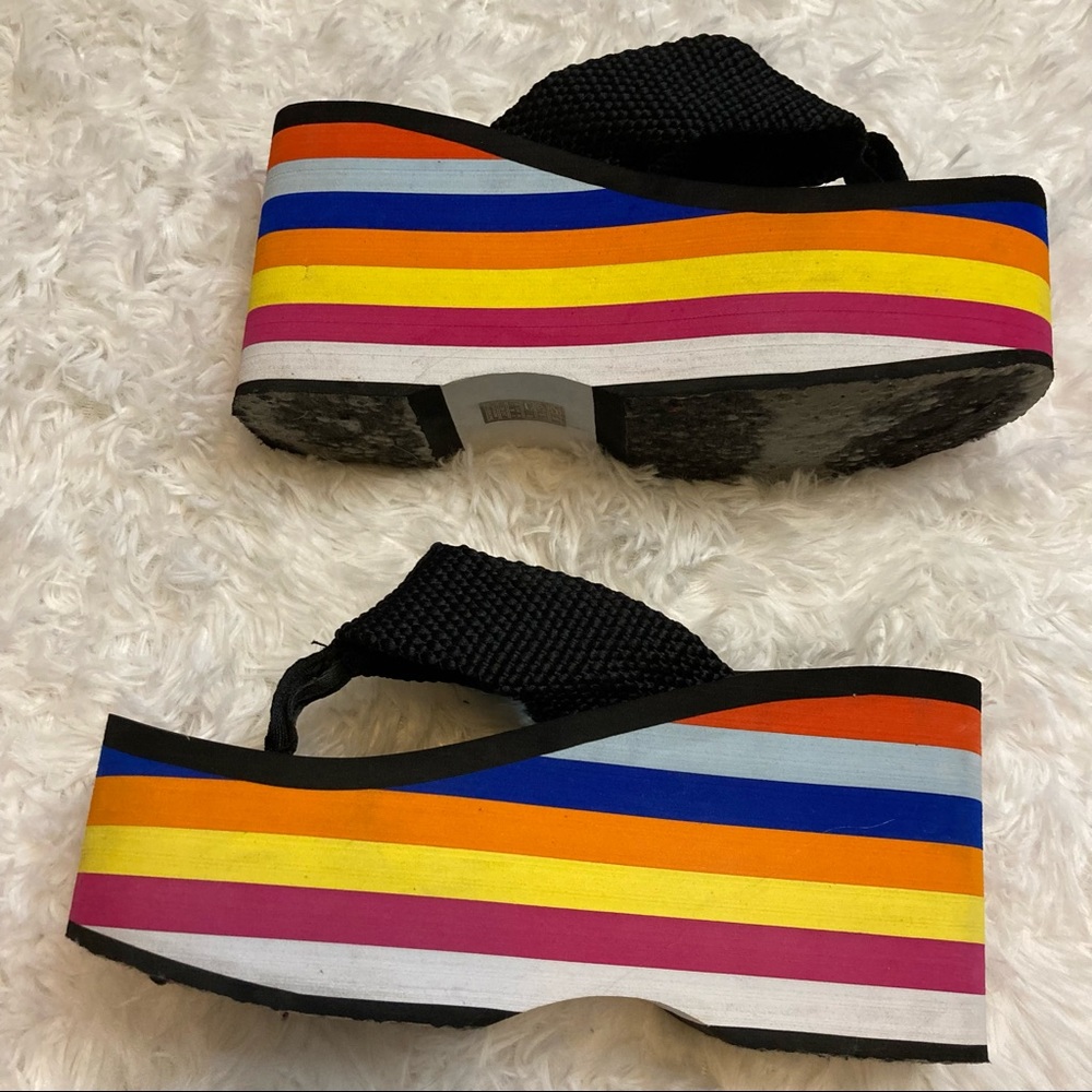Dolls Kill Rocket Dog Rainbow Bayer Platform Sandals